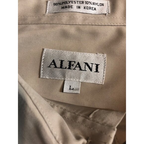 Alfani Mens Size Large Light Brown Long Sleeve Button Up Collared Shirt - Picture 7 of 9